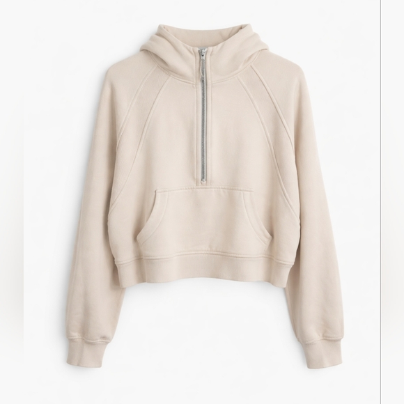 lululemon athletica Tops - Lululemon Scuba Oversized Half Zip Hoodie Cream M/L